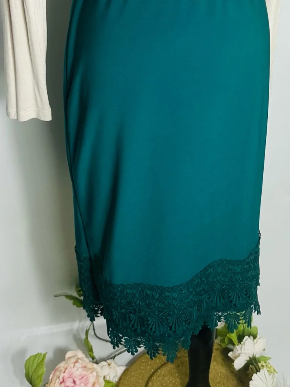 Unk Teal Lace-Trim Midi Skirt - Picture 3 of 3